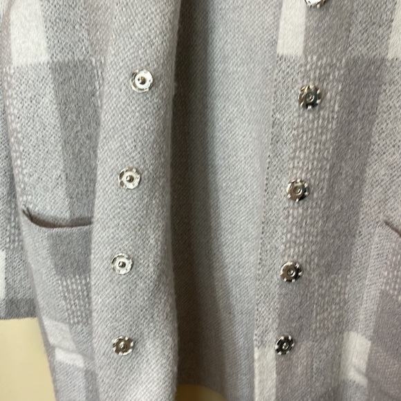 Soft Surroundings Plaid First Fall Hood Sweater Coat - Picture 11 of 13